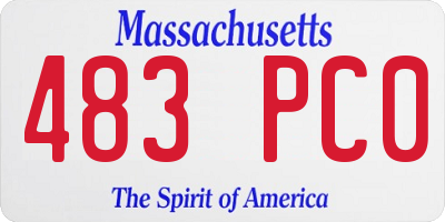 MA license plate 483PC0