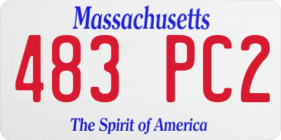 MA license plate 483PC2