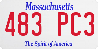 MA license plate 483PC3