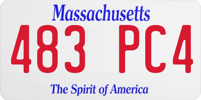 MA license plate 483PC4