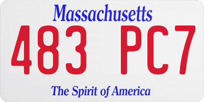 MA license plate 483PC7