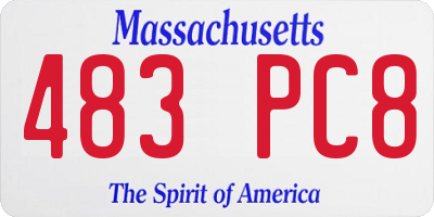 MA license plate 483PC8