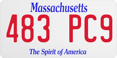 MA license plate 483PC9