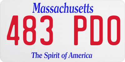 MA license plate 483PD0