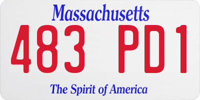 MA license plate 483PD1
