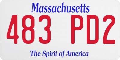 MA license plate 483PD2