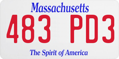 MA license plate 483PD3