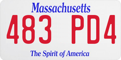 MA license plate 483PD4