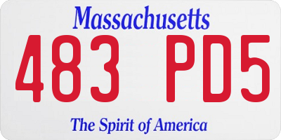 MA license plate 483PD5