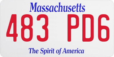 MA license plate 483PD6