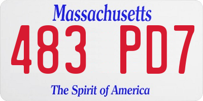 MA license plate 483PD7