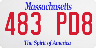 MA license plate 483PD8