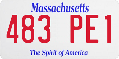 MA license plate 483PE1