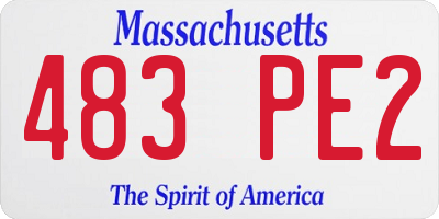 MA license plate 483PE2