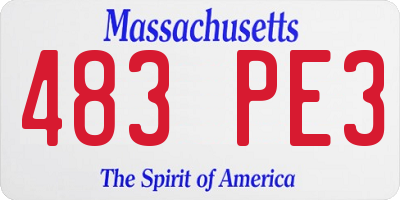 MA license plate 483PE3