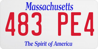 MA license plate 483PE4
