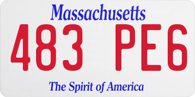 MA license plate 483PE6