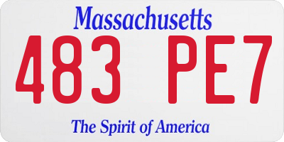 MA license plate 483PE7