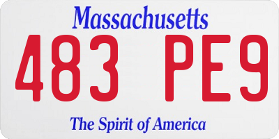 MA license plate 483PE9