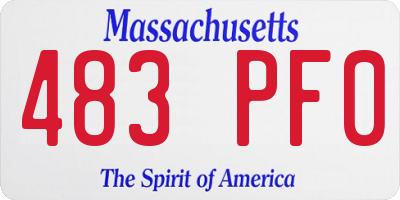 MA license plate 483PF0