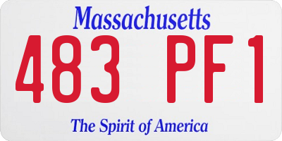 MA license plate 483PF1