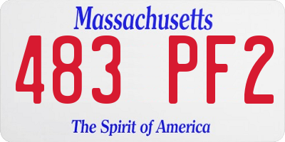 MA license plate 483PF2