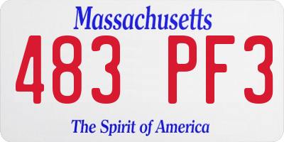 MA license plate 483PF3