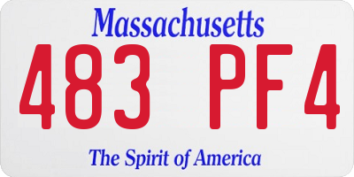MA license plate 483PF4