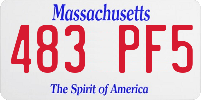 MA license plate 483PF5