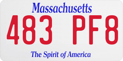 MA license plate 483PF8
