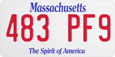 MA license plate 483PF9