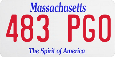 MA license plate 483PG0