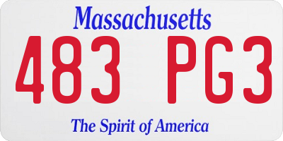 MA license plate 483PG3