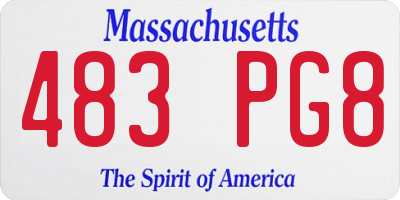 MA license plate 483PG8