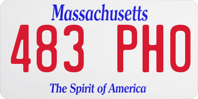 MA license plate 483PH0