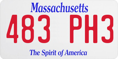 MA license plate 483PH3