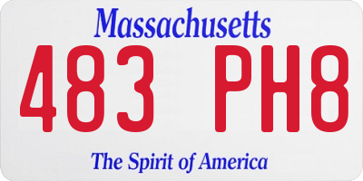 MA license plate 483PH8