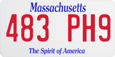 MA license plate 483PH9