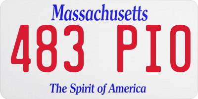 MA license plate 483PI0