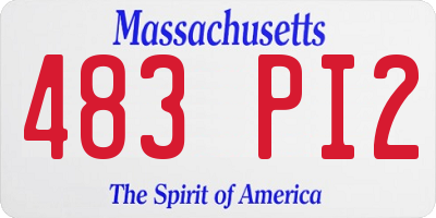 MA license plate 483PI2