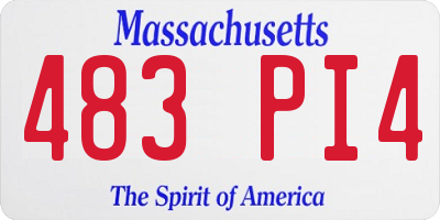 MA license plate 483PI4