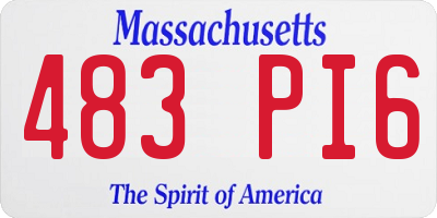 MA license plate 483PI6