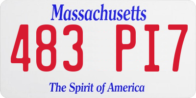 MA license plate 483PI7