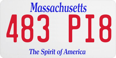 MA license plate 483PI8