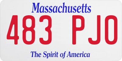 MA license plate 483PJ0