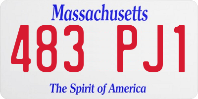 MA license plate 483PJ1