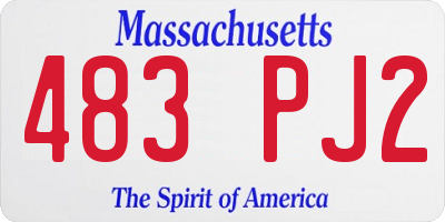 MA license plate 483PJ2
