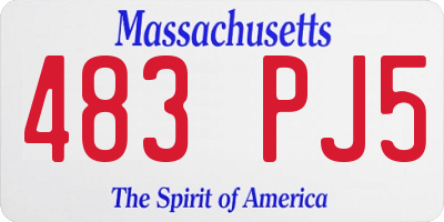 MA license plate 483PJ5