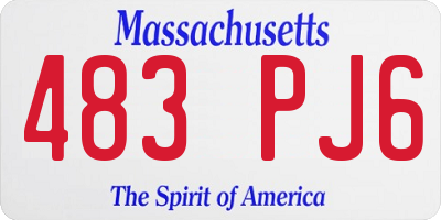MA license plate 483PJ6
