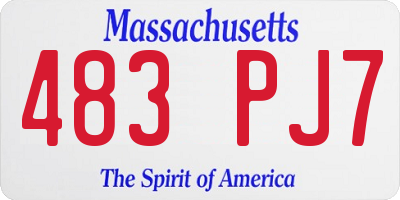 MA license plate 483PJ7